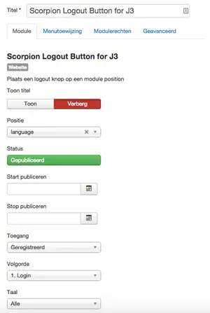 Scorpion Logout Button for Joomla! 3+
