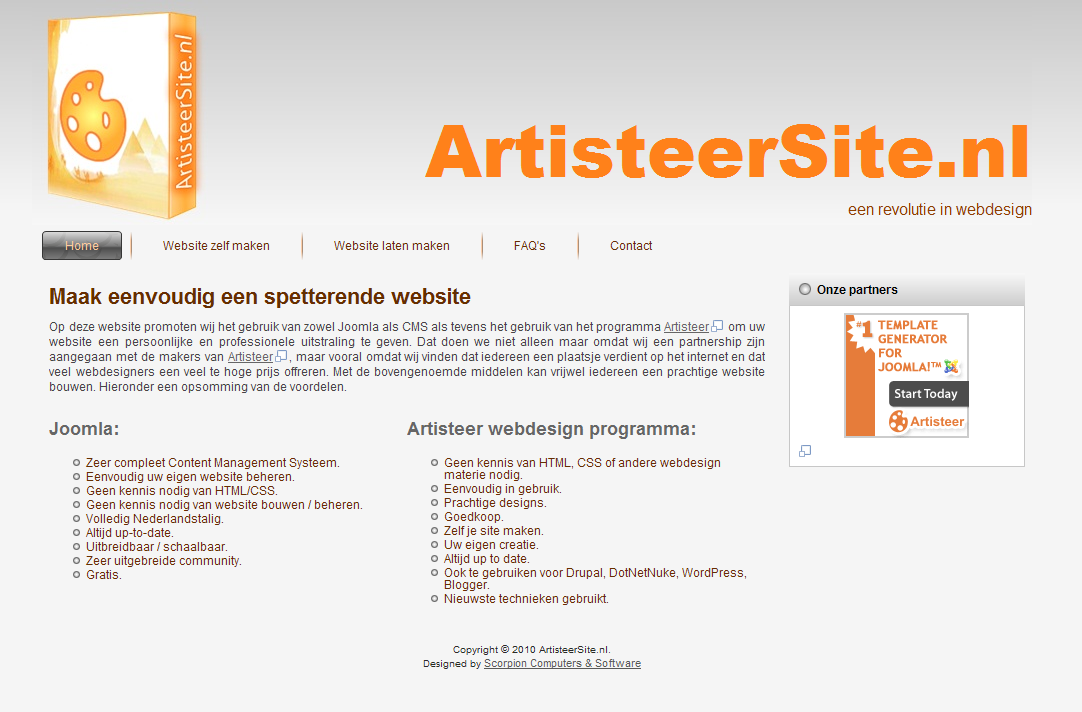 sreenshot_artisteersite.nl