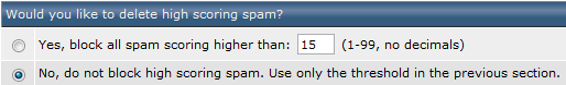 SpamAssassin - hoog scorende spam wissen?