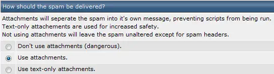 SpamAssassin - spam als bijlage versturen?