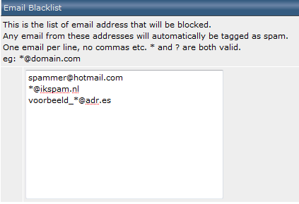 SpamAssassin - e-mail blacklist